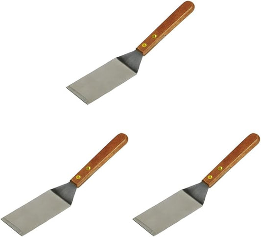 Chef Craft Select Stainless Steel Solid Wooden Handled Cookie Spatula, 8 inches in Length, Natural (Pack of 3)