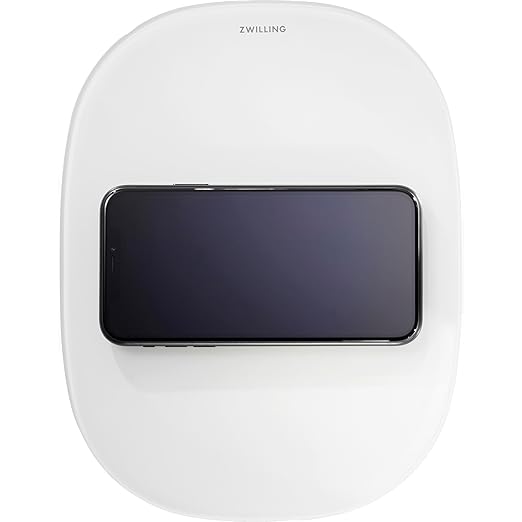 ZWILLING Enfinigy 2-in-1 Digital Kitchen Food Scale, Wireless Charging Station, Max weight 22lbs, Grams & Ounces, .1-gram Accuracy, White
