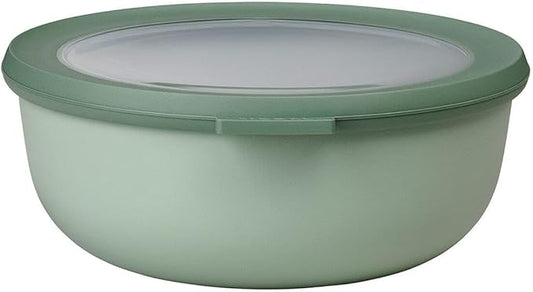 Mepal Cirqula 42oz/1,250ml Multi Food Storage & Serving Shallow Bowls with Transparent Lids | Perfect for Food Prep | Microwave & Dishwasher Safe | Nordic Jade | Made in Holland