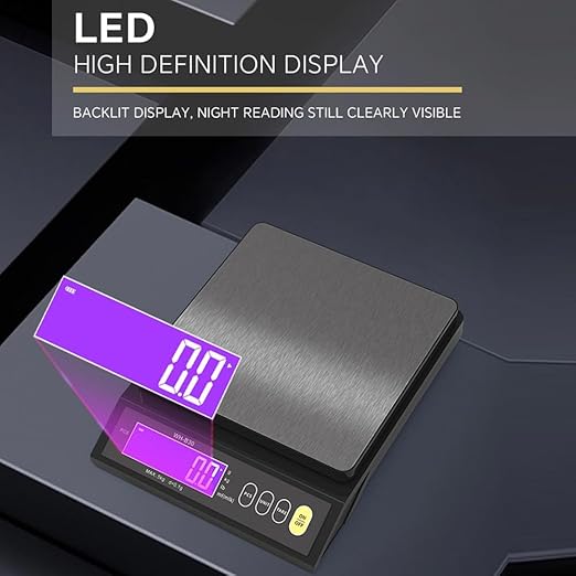Digital Food Scale, Rechargeable Baking Electric Weight Scale with LCD Display, Electronic Scale with Counting Tare Zeroing Auto Power Off Unit Conversion Function (10kg 1g)