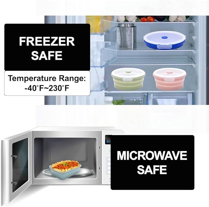 Collapsible Silicone Food Storage Container Set (INDIGO)