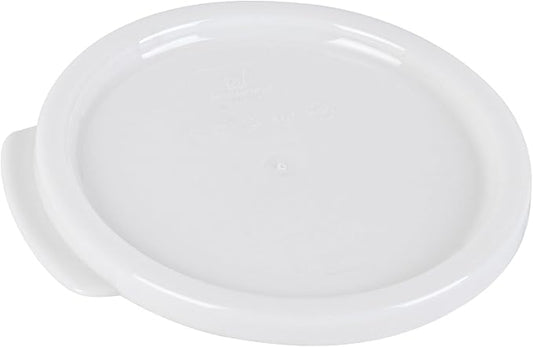Restaurantware-LID ONLY: Met Lux Food Container Lid, 1 Round Lid For Storage Container - Containers Sold Separately, With Pull-Corner Tab, White Plastic Lid, Dishwashable, Freezable