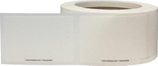 InStockLabels Dissolvable Food Storage Labels, 2 x 3 Inch, 5 Case of 500 Label Rolls - Convenient Blank Adhesive Stickers for Organization and Food Rotation, Meal Prep Stickers Dissolve in Water