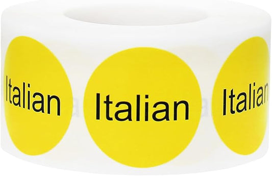 Yellow with Black Italian Circle Dot Adhesive Stickers, 1 Inch Round Labels, 500 Total Stickers