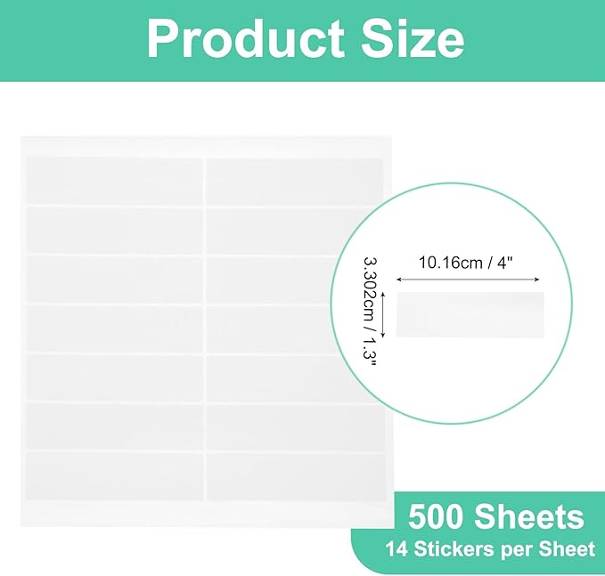 MECCANIXITY 500 Sheets Barcode Label 4 x 1.3 inch Printable Laser and Inkjet Labels Address Labels for Copier Mailing Shipping Labels File Folders Envelopes, 14 Per Page, 7000 Labels