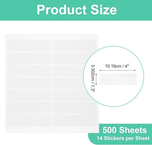 MECCANIXITY 500 Sheets Barcode Label 4 x 1.3 inch Printable Laser and Inkjet Labels Address Labels for Copier Mailing Shipping Labels File Folders Envelopes, 14 Per Page, 7000 Labels