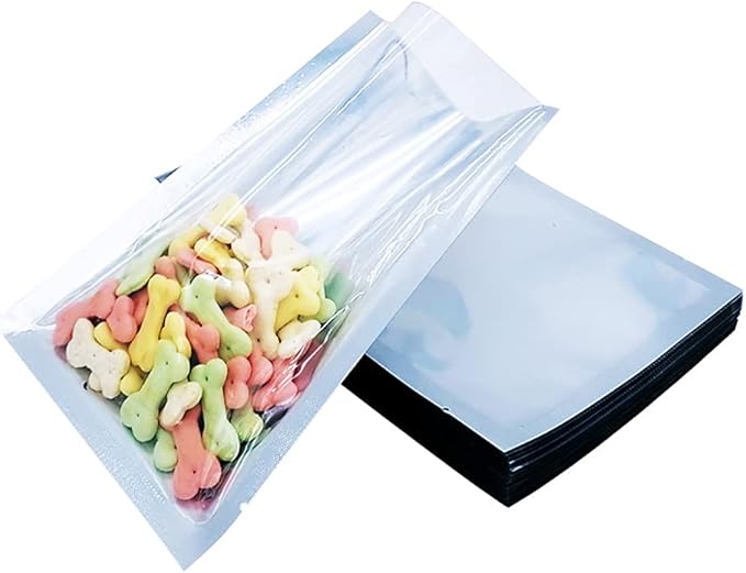 PABCK 500 Pack 2.75x3.9 inch (Inside Size 2.3x3.5 inch) Clear Front Mylar Heat Seal Pouch Foil Bulk Food Storage Kitchen Packaging Vacuum Wrapping