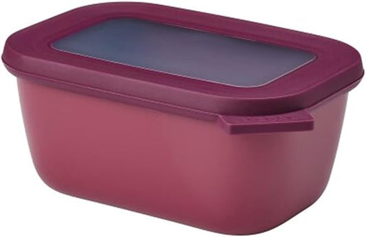 Mepal Cirqula Rectangular Multi Bowl 750 ml Nordic Berry-Food Storage Box-Stackable-Dishwasher Safe, Polypropylene