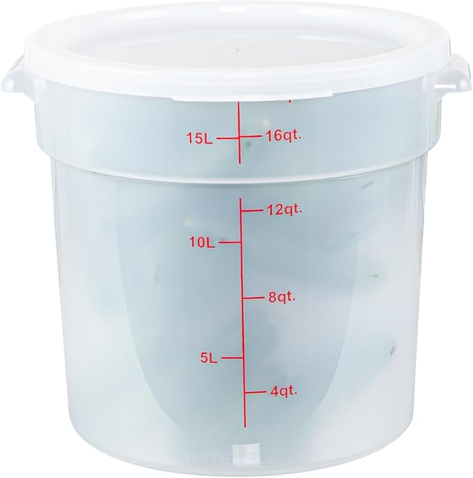 Restaurantware-LID ONLY: Met Lux Food Container Lid, 1 Round Lid For Storage Container - Containers Sold Separately, With Pull-Corner Tab, White Plastic Lid, Dishwashable, Freezable