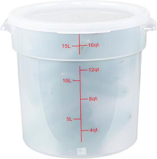 Restaurantware-LID ONLY: Met Lux Food Container Lid, 1 Round Lid For Storage Container - Containers Sold Separately, With Pull-Corner Tab, White Plastic Lid, Dishwashable, Freezable