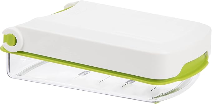 PrepWorks Compact Veggie Chopper – Space-Saving Manual Vegetable Cutter, Easy-to-Use, Stainless Steel Blades, BPA-Free