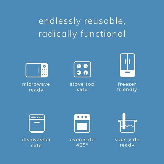 Stasher Premium Silicone Reusable Food Storage Bowl, Clear, Microwave, Sous Vide, Dishwasher, Oven and Freezer Safe, BPA Free, Leak-free, Eco-friendly, 4-Cup Bowl