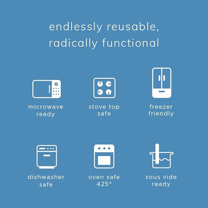 Stasher Premium Silicone Reusable Food Storage Bowl, Clear, Microwave, Sous Vide, Dishwasher, Oven and Freezer Safe, BPA Free, Leak-free, Eco-friendly, 8-Cup Bowl