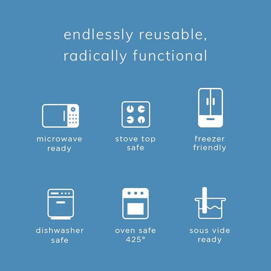 Stasher Premium Silicone Reusable Food Storage Bowl, Blue, Microwave, Sous Vide, Dishwasher, Oven and Freezer Safe, BPA Free, Leak-free, Eco-friendly, 8-Cup Bowl
