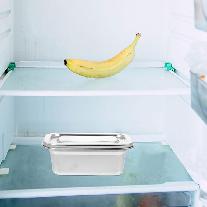 2Pcs Ice Cream Storage Containers for Freezer Refrigerator Storage Organizer with Lid Fridge Organizer Bins for Ice Cream and Treats and Stackable