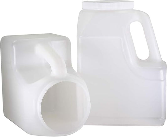 Pinnacle Mercantile Square 1.25 Gallon Plastic Bottles w/Screw-On Lids (2-Pack) Dry Goods and Food Storage Containers | Kitchen, Pantry, Bathroom Use | Food-Grade Safe, Heavy-Duty HDPE