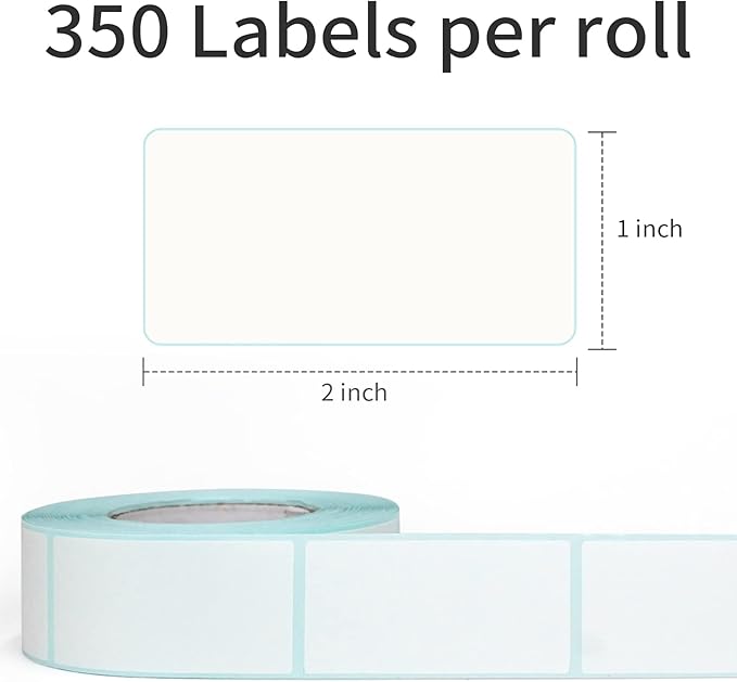 L LIKED 350 Stickers Dissolvable Food Labels 1x2 inch for Containers 350 Labels Per Roll