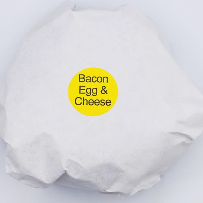 Bacon, Egg, & Cheese Deli Labels 1 Inch 500 Total Adhesive Labels