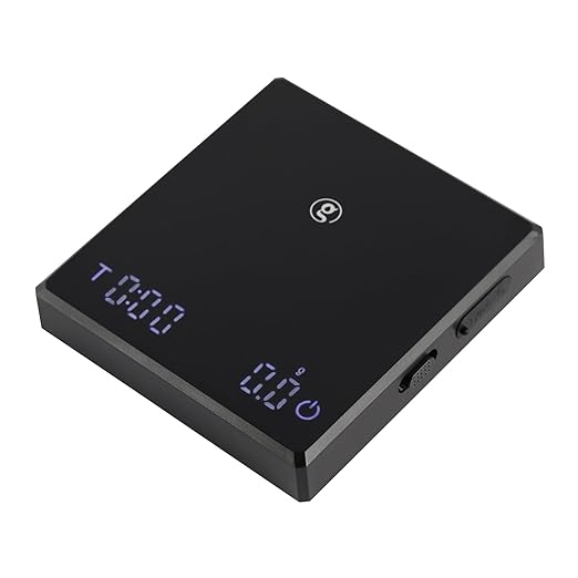 Digital Coffee Scales with Timer, 2kg/0.1g High Precision, Accurate Measurement for Espresso and Pour-Over, with LCD Display, Rechargeable