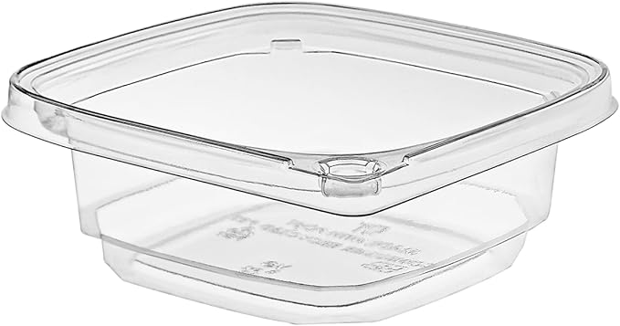 8oz Tamper Evident Square Deli Container - Lid Sold Separately - for Accessories, Lego, Crafts, Candy, Cookie, Fruit (Case of 500)