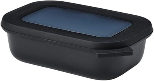 Mepal Cirqula Multi Bowl Rectangular 500 ml Nordic Black-Food Storage Box-Stackable-Dishwasher Safe, Polypropylene