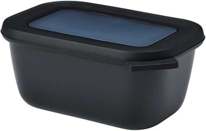 Mepal Cirqula Multi Bowl Rectangular 750 ml Nordic Black-Food Storage Box-Stackable-Dishwasher Safe, Polypropylene