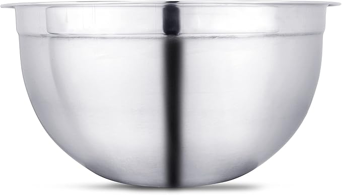 Vinod Cookware Stainless Steel Mixing Bowls with Lids - Heavy Duty Flat Bottom Stackable Mixing Bowl Set - Bowl for Meal Prep, Cooking, Mixing & Serve - Space Saving & Easy Clean - Set of 5