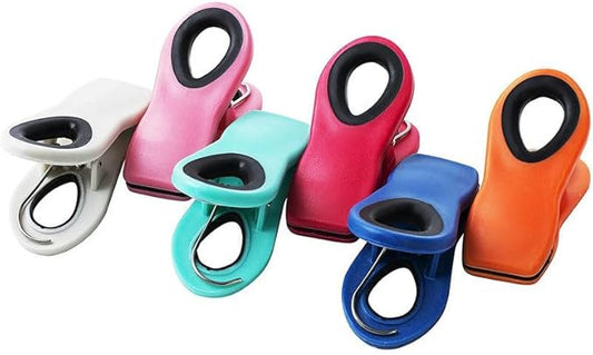 Magnetic All-Purpose Bag Clips - Multicolor Chip Clips for Food and Snacks, Airtight Grip for Bread, Chips, and Snack Bags - Durable, Reusable, Leak-Proof & Essential Kitchen Tools (Pack of 10).