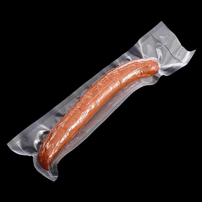 500 Pack Clear Vacuum Bags 1.57x5.9 inch (Inside Size 1.18x5.5 inch) for Food Saver Flat Open Top Embossed Vacuum Sealer Bag Food Storage Packaging Pouch with Tear Notch