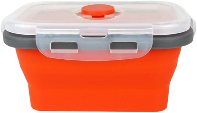 ECOmorning 3 Piece Silicone Food Storage Containers Collapsible Silicone Bowl with Airtight Silicone Lids, Collapsible Lunch Box - Microwave, & Freezer Safe, 350ML