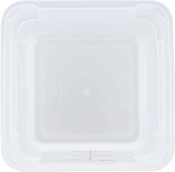 Restaurantware-Met Lux 6 Quart Food Storage Containers, 10 Translucent Storage Containers - Lids Sold Separately, Red Volume Markers, Dishwashable Containers, Side Handles, For Storing Foods