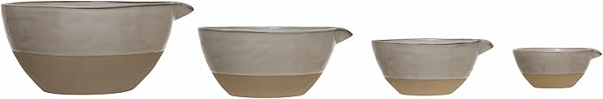 Creative Co-Op Stoneware White Batter Bowls (Set of 4)