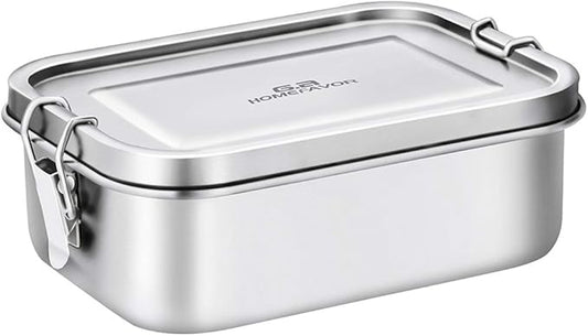G.a HOMEFAVOR Bento Lunch Box, Stainless Steel Lunch Containers Leakproof, Metal Lunch Containers for Adults, 800ML, Dishwasher Safe, BPA Free
