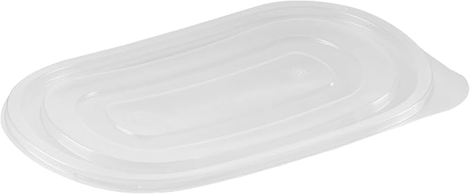 RW Base 25 Ounce Meal Prep Containers, 50 Microwavable To Go Containers With Lids - Disposable, Freezable, Black Plastic Oval Food Containers, Pack Hot And Cold Food, For Takeaway - Restaurantware