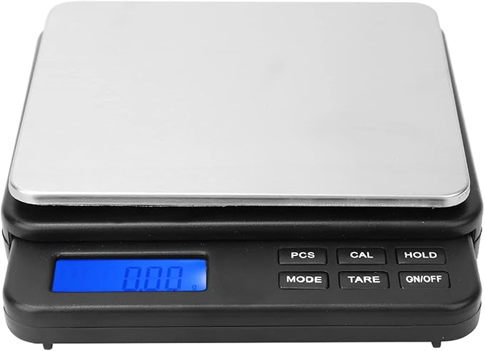 Digital Scale with 0.01 Gram Accuracy, Compact Kitchen Scale, 1000/0.01 Mini Gram Weight Scale, Blue Backlit Display, Automatic Shutdown Protection(black)