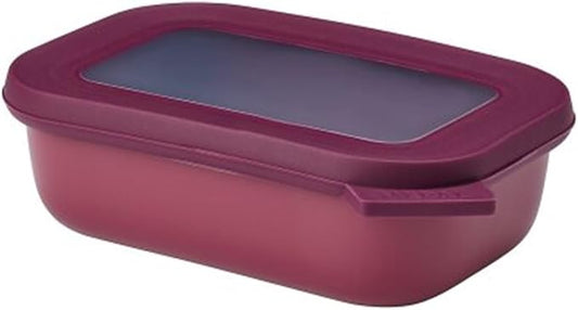 Mepal Cirqula Rectangular Multi Bowl 500 ml Nordic Berry-Food Storage Box-Stackable-Dishwasher Safe, 500ml