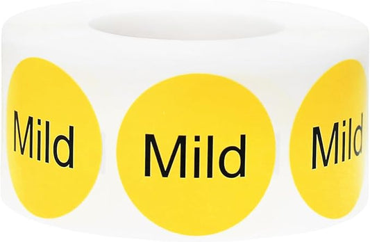Yellow with Black Mild Circle Dot Adhesive Stickers, 1 Inch Round Labels, 500 Total Stickers