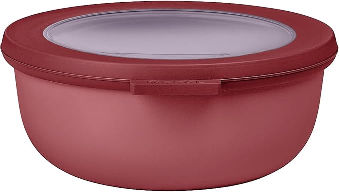 Mepal Cirqula 42oz/1,250ml Multi Food Storage & Serving Shallow Bowls with Transparent Lids | Perfect for Food Prep | Microwave & Dishwasher Safe | Vivid Mauve | Made in Holland