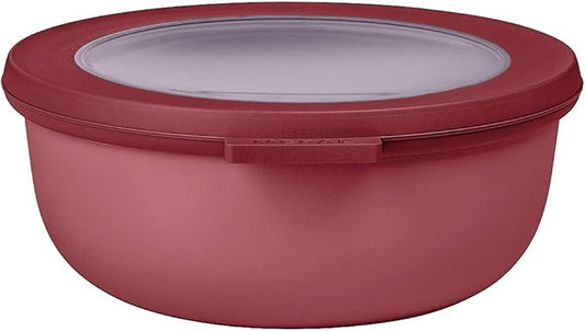 Mepal Cirqula 42oz/1,250ml Multi Food Storage & Serving Shallow Bowls with Transparent Lids | Perfect for Food Prep | Microwave & Dishwasher Safe | Vivid Mauve | Made in Holland