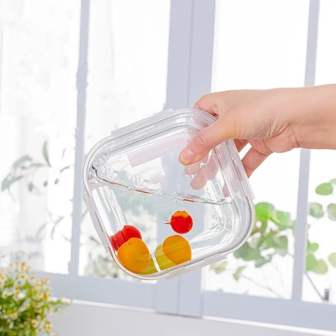 16PC Square Glass Storage Containers With Lids, 2 Cup Glass Food Containers With Lids, Square Meal Prep Bowls, Small Food Bowls For Soup Snack Fruit, Microwave, Dishwasher, Freezer Safe