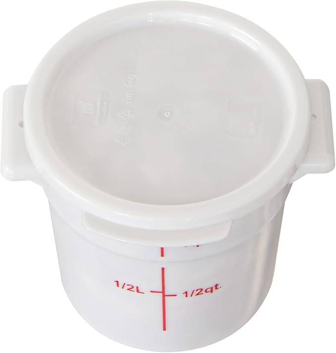 Restaurantware-LID ONLY: Met Lux Food Container Lid, 1 Round Lid For Storage Container - Containers Sold Separately, With Pull-Corner Tab, White Plastic Lid, Dishwashable, Freezable