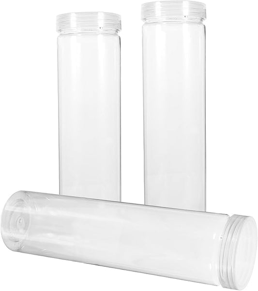 Kichvoe 3pcs Spaghetti Pasta Contaier Storage With Lid Clear Plastic Food Storage Jar Round Transparent Storage for Noodles Flour Cereal Sugar Tea Coffee Beans Dry Goods Rice