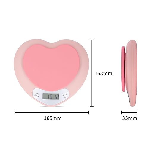 Digital Kitchen Scale 1g Accuracy 5kg Heart Shape Rechargeable Food Scale for Cooking Baking