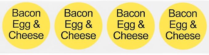 Bacon, Egg, & Cheese Deli Labels 1 Inch 500 Total Adhesive Labels