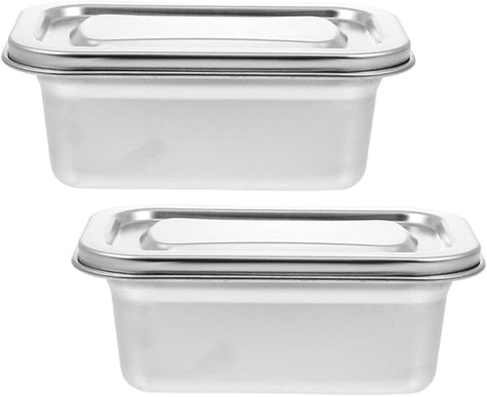 2Pcs Ice Cream Storage Containers for Freezer Refrigerator Storage Organizer with Lid Fridge Organizer Bins for Ice Cream and Treats and Stackable
