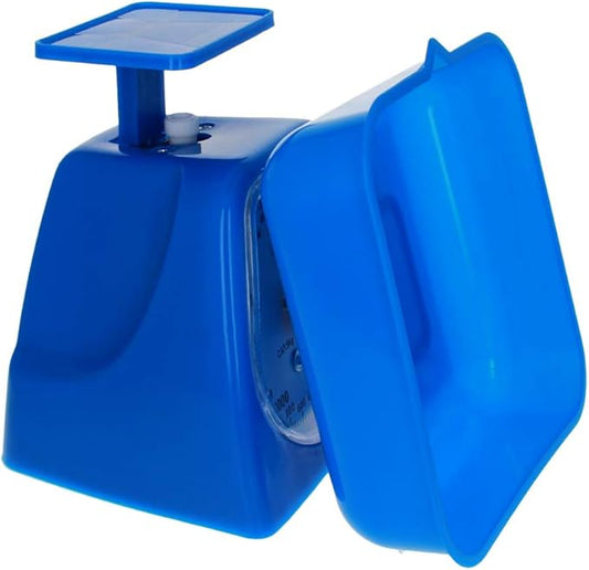 Utoolmart Mechanical Kitchen Scale - Diet Food Scale - with Pounds & Kilogram Measurements - Measuring Range 5000g Accuracy 5g with Tray Blue