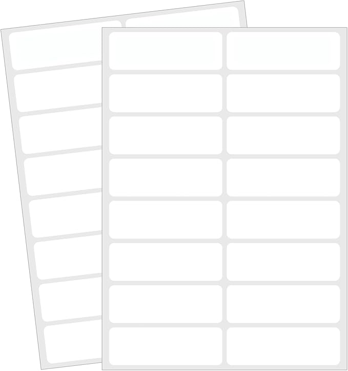 STARLIBOO Removable Blank Sticker Labels, Rectangular 1 x 2"" Freezer Labels for Organizing, Tear-Resistant No Residue, Removable Labels for Food Containers (240Pcs), White