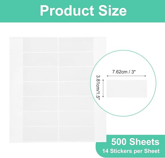 MECCANIXITY 500 Sheets Barcode Label 3 x 1.5 inch Printable Laser and Inkjet Labels Address Labels for Copier Mailing Shipping Labels File Folders Envelopes, 14 Per Page, 7000 Labels