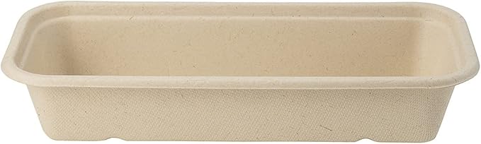 Restaurantware Pulp Tek 9.2 x 3.8 x 1.8 Inch Takeaway Food Boxes 100 Disposable Take Out Containers - Lids Sold Separately Freezable Bagasse Catering Food Containers Microwavable 17 Ounce