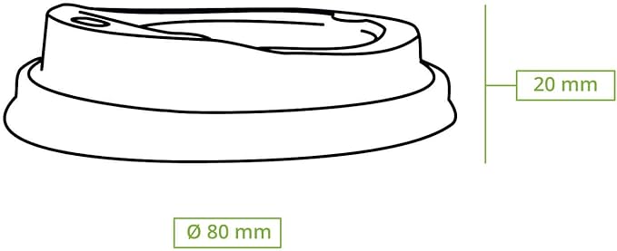 BIOZOYG Takeaway coffee cup lids Ø 80 mm I 50 lids for paper cups made of CPLA bioplastic 100% bioplastic, compostable I hole straw lid black flat cup